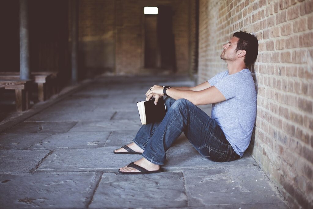 alone, book, brick wall, man, person, bible, thinking, learning, study, alone, alone, bible, bible, bible, thinking, thinking, thinking, thinking, thinking, learning, study, study, study